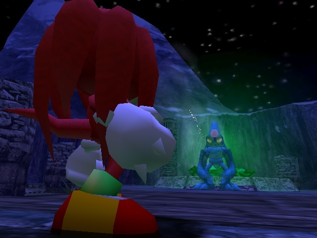 Sonic Adventure screenshot: stylized 3d, third-person, no outlines, soft gradient (environment, character, cutscene)