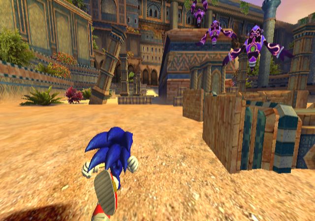 Sonic and the Secret Rings screenshot: stylized 3d, third-person, no outlines, soft gradient (environment, character)