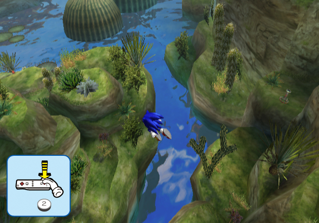 Sonic and the Secret Rings screenshot: stylized 3d, third-person, no outlines, soft gradient (environment, character)