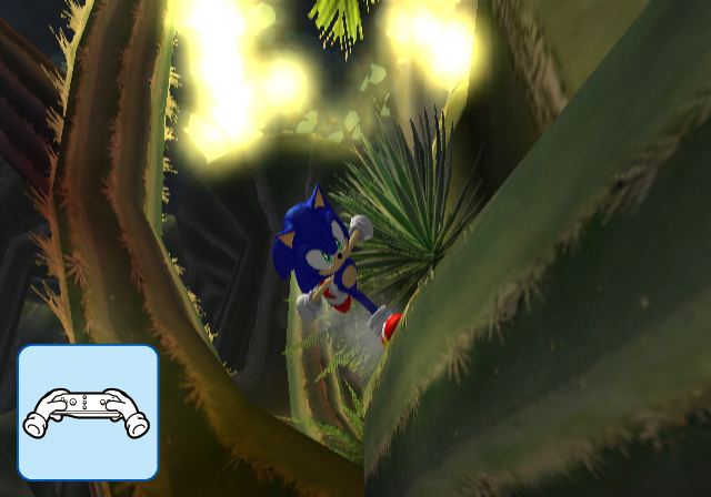 Sonic and the Secret Rings screenshot: stylized 3d, third-person, no outlines, soft gradient (environment, character)