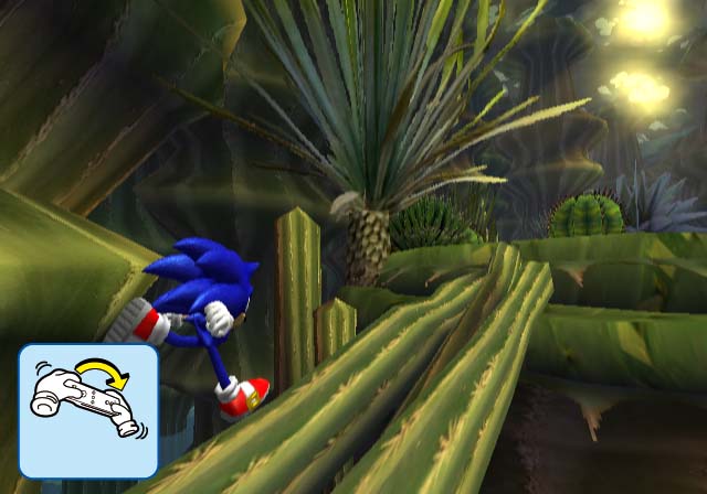 Sonic and the Secret Rings screenshot: stylized 3d, third-person, no outlines, soft gradient (environment, character)