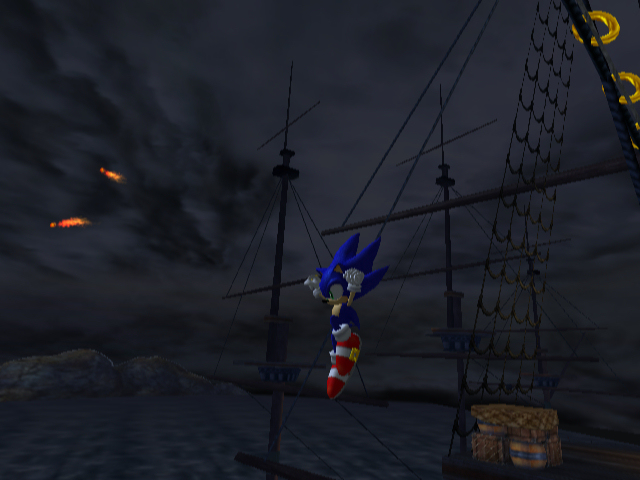 Sonic and the Secret Rings screenshot: stylized 3d, third-person, no outlines, soft gradient (environment, character)