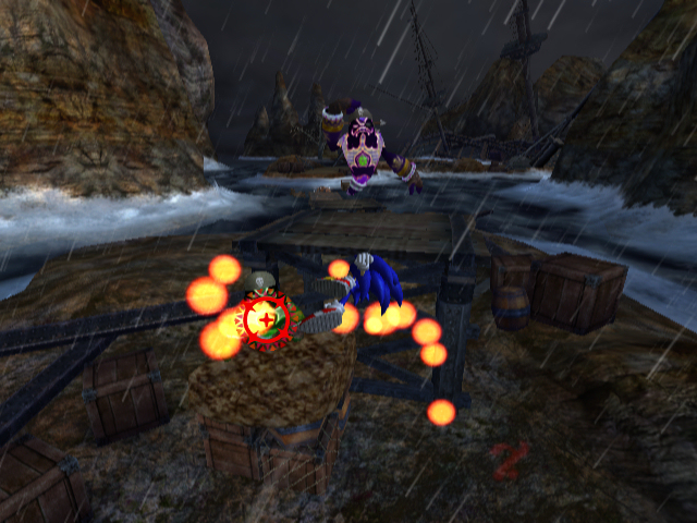 Sonic and the Secret Rings screenshot: stylized 3d, third-person, no outlines, soft gradient (environment, character, combat)