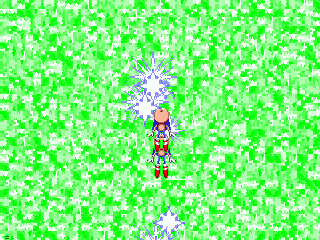 Sonic CD screenshot: pixel art, side-scrolling, colored outlines, dithered shading (cutscene)