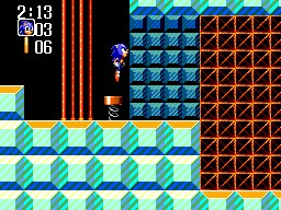 Sonic Chaos screenshot: pixel art, side-scrolling (environment)