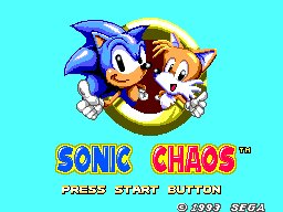 Sonic Chaos screenshot: pixel art, side-scrolling (ui / menu)