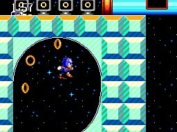 Sonic Chaos screenshot: pixel art, side-scrolling (environment)