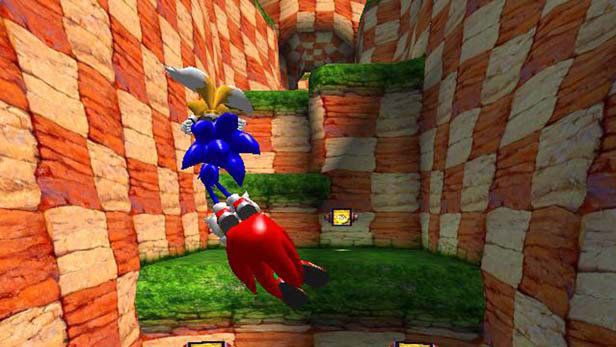 Sonic Heroes screenshot: stylized 3d, third-person, no outlines, soft gradient (environment, character)