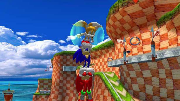 Sonic Heroes screenshot: stylized 3d, third-person, no outlines, soft gradient (environment, character)