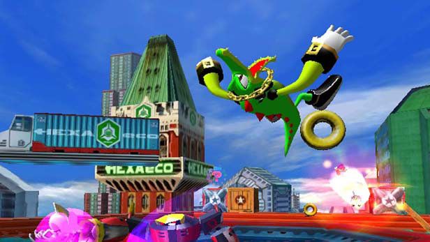 Sonic Heroes screenshot: stylized 3d, third-person, no outlines, soft gradient (environment, character, combat)