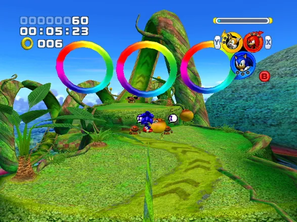 Sonic Heroes screenshot: stylized 3d, third-person, no outlines, soft gradient (environment)