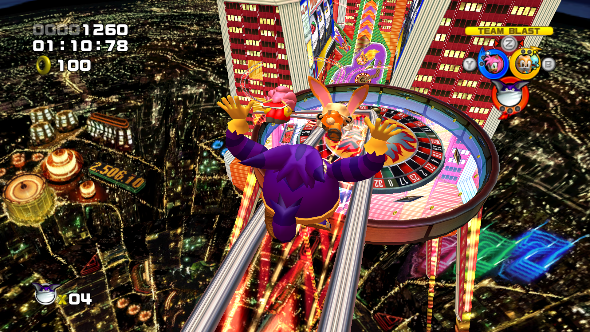 Sonic Heroes screenshot: stylized 3d, third-person, no outlines, soft gradient (environment, character)