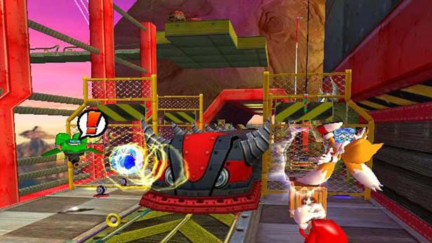Sonic Heroes screenshot: stylized 3d, third-person, no outlines, soft gradient (environment, character, combat)