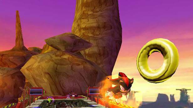 Sonic Heroes screenshot: stylized 3d, third-person, no outlines, soft gradient (environment, character)