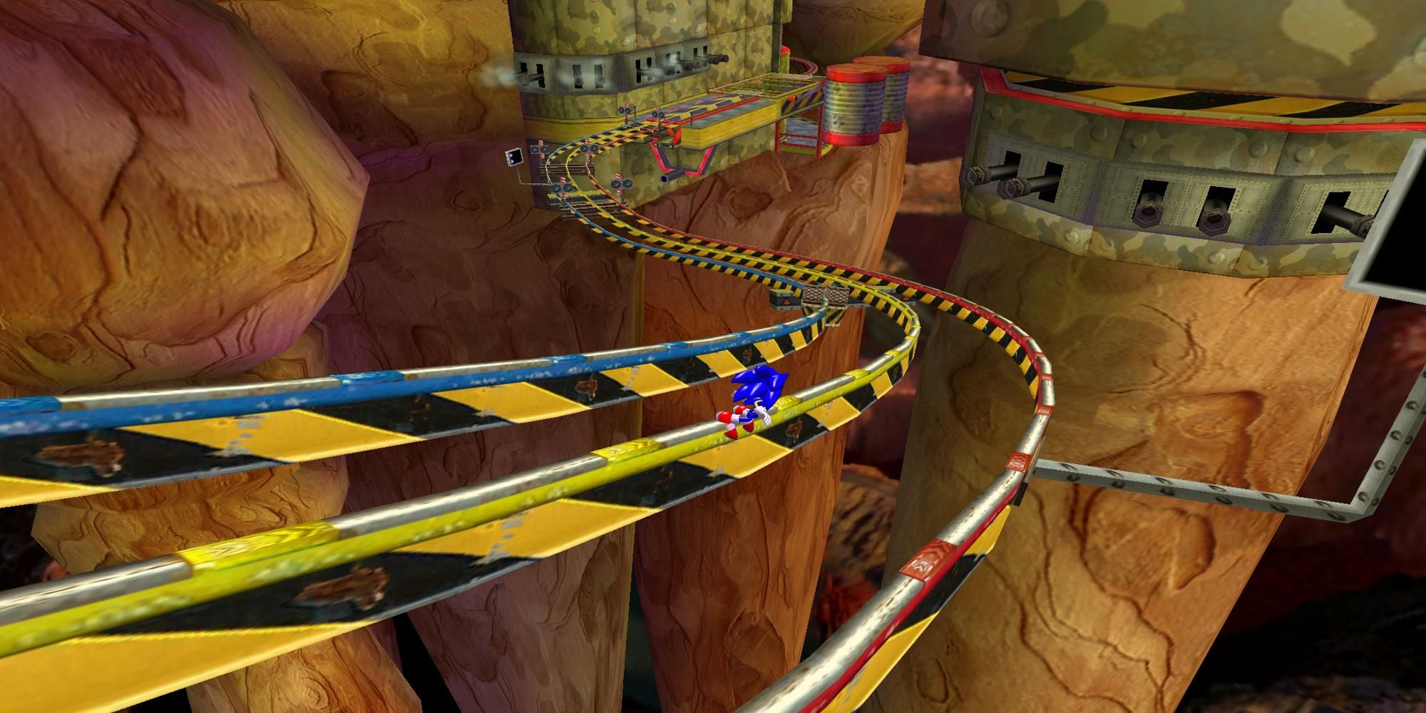 Sonic Heroes screenshot: stylized 3d, third-person, no outlines, soft gradient (environment, character)