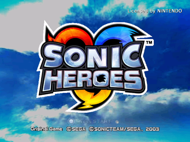 Sonic Heroes screenshot: stylized 3d, third-person, no outlines, soft gradient (ui / menu)