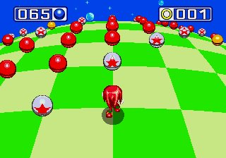 Sonic & Knuckles screenshot: pixel art, side-scrolling, colored outlines, dithered shading (environment, character)