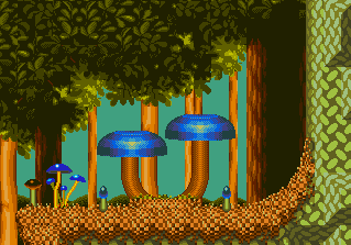 Sonic & Knuckles screenshot: pixel art, side-scrolling, colored outlines, dithered shading (environment)