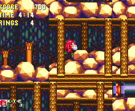 Sonic & Knuckles screenshot: pixel art, side-scrolling, colored outlines, dithered shading (environment)