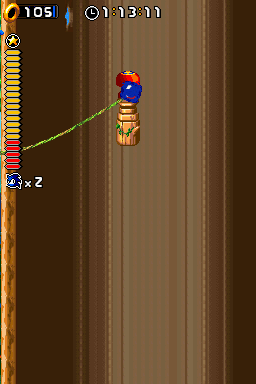Sonic Rush screenshot: pixel art, stylized 3d, side-scrolling (environment)