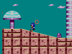Sonic the Hedgehog 2 screenshot: pixel art, side-scrolling, black outlines (environment)