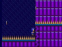 Sonic the Hedgehog 2 screenshot: pixel art, side-scrolling, black outlines (environment)
