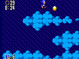 Sonic the Hedgehog 2 screenshot: pixel art, side-scrolling, black outlines (environment)
