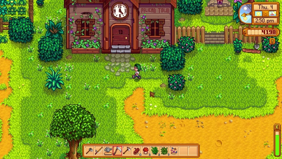 Stardew Valley screenshot: pixel art, three-quarter, colored outlines, flat / unlit (environment)