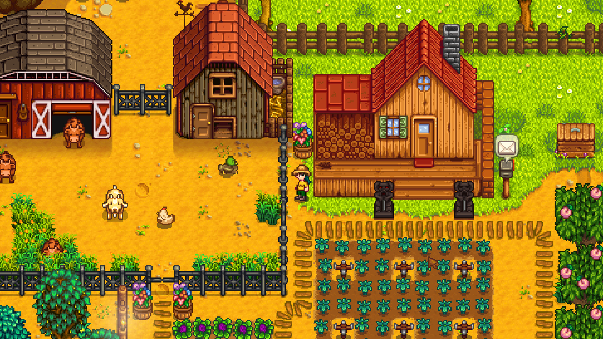 Stardew Valley screenshot: pixel art, three-quarter, colored outlines, baked lighting (environment)