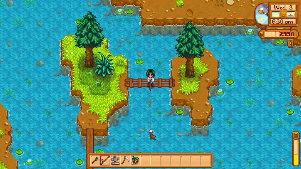 Stardew Valley screenshot: pixel art, three-quarter, colored outlines, flat / unlit (environment)