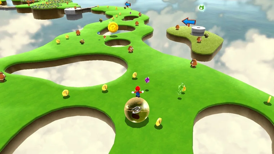 Super Mario 3D All-Stars screenshot: stylized 3d, third-person, no outlines, soft gradient (environment)