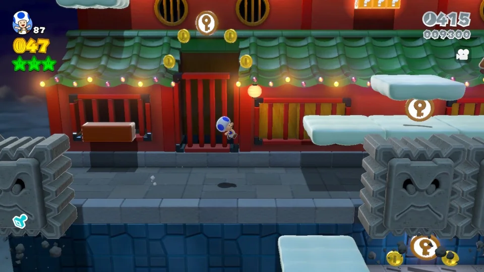 Super Mario 3D World + Bowser's Fury screenshot: stylized 3d, third-person, three-quarter, no outlines, soft gradient (environment)