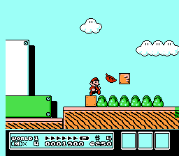Super Mario Bros. 3 screenshot: pixel art, side-scrolling, black outlines, flat / unlit (environment)