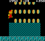 Super Mario Bros. Deluxe screenshot: pixel art, side-scrolling, black outlines, flat / unlit (environment)