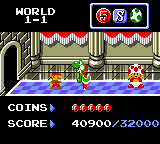 Super Mario Bros. Deluxe screenshot: pixel art, side-scrolling, black outlines, flat / unlit (ui / menu, character)