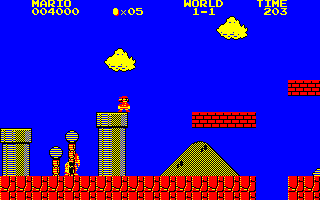 Super Mario Bros. Special screenshot: pixel art, side-scrolling, dithered shading (environment)