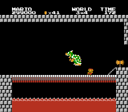 Super Mario Bros.: The Lost Levels screenshot: pixel art, side-scrolling, black outlines, flat / unlit (environment, combat)