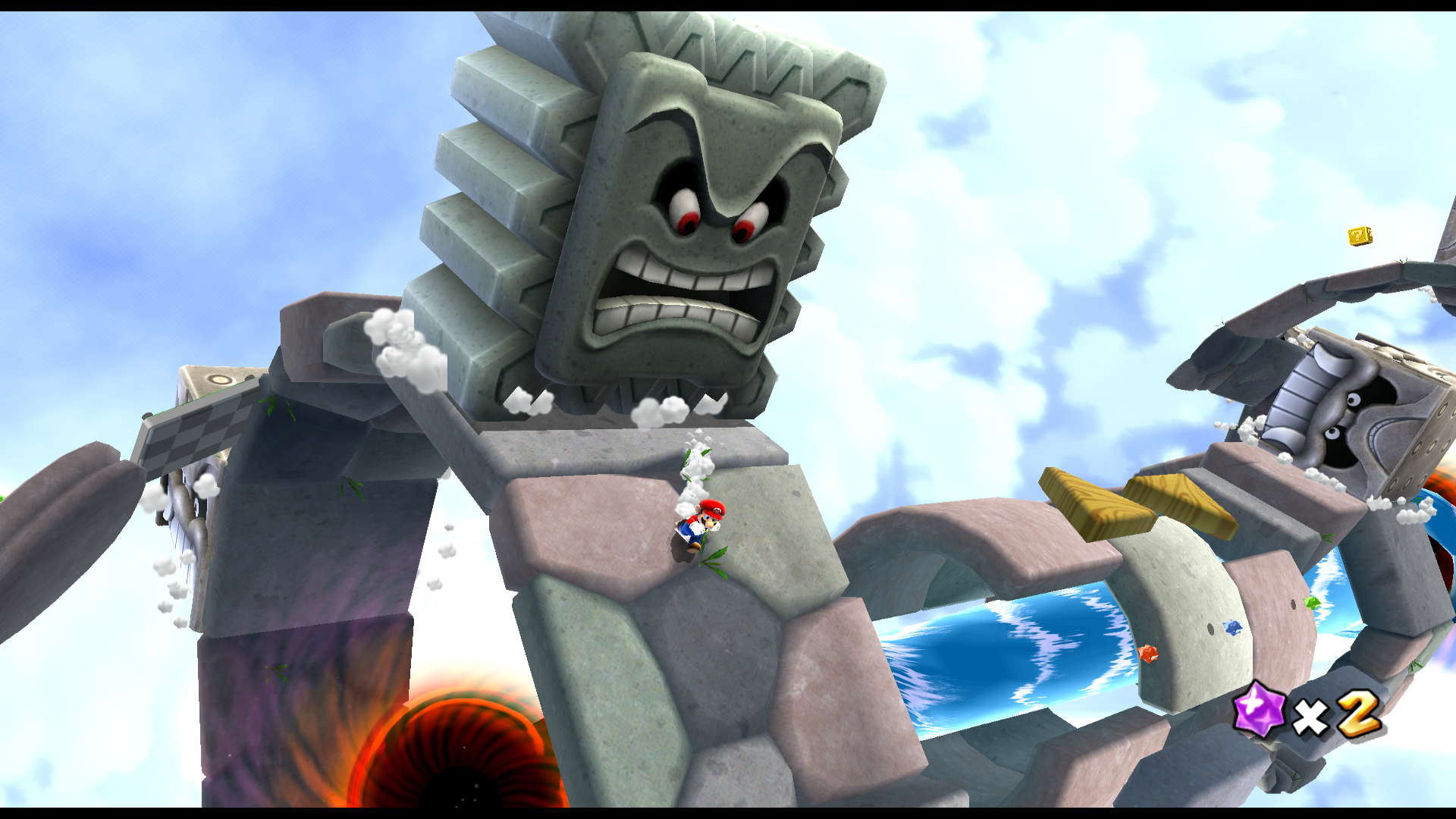 Super Mario Galaxy screenshot: stylized 3d, third-person, no outlines, soft gradient (environment)