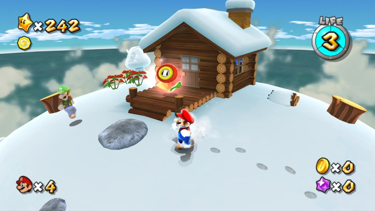 Super Mario Galaxy 2 screenshot: stylized 3d, third-person, no outlines, soft gradient (environment)