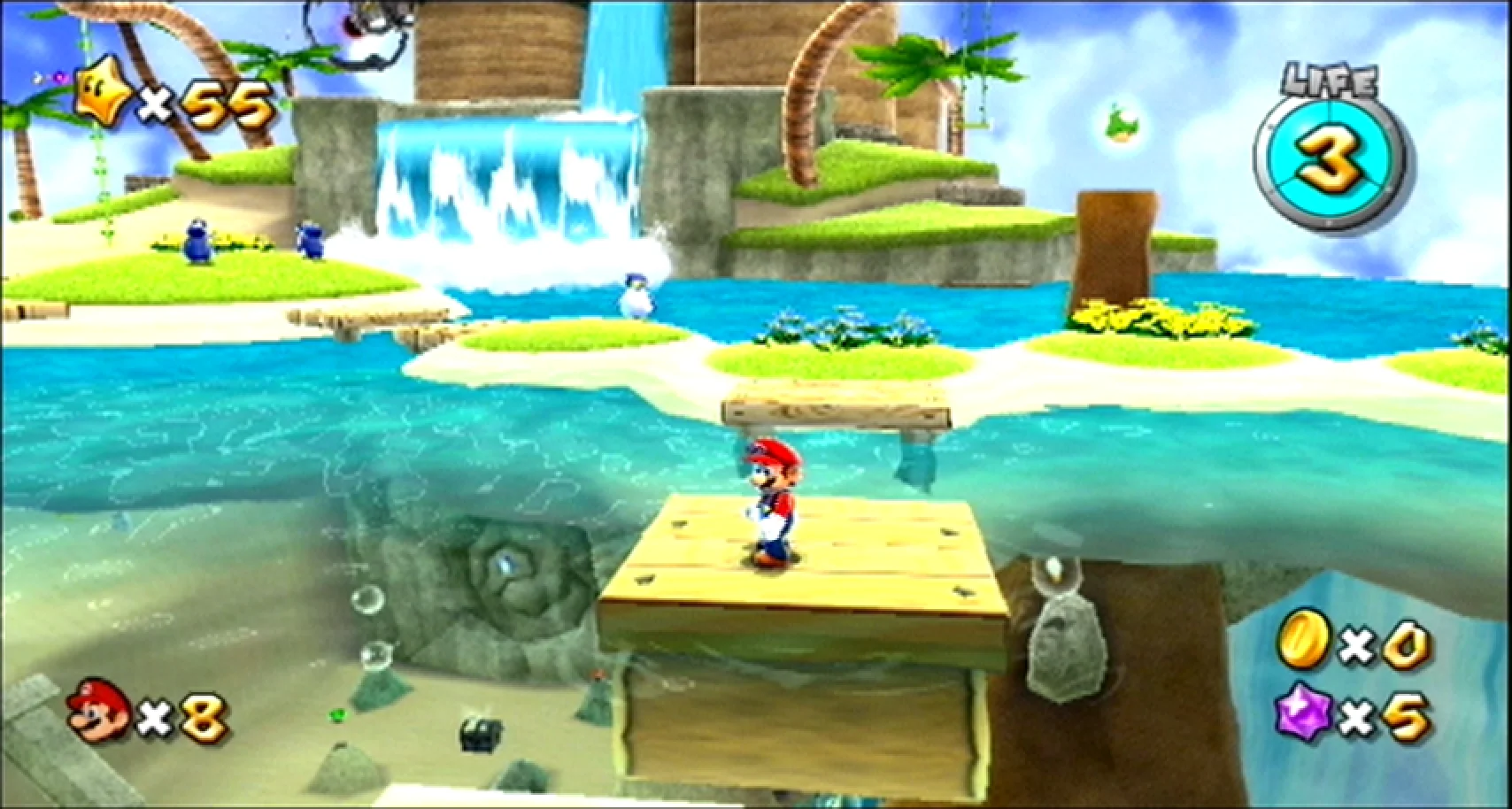 Super Mario Galaxy screenshot: stylized 3d, third-person, no outlines, soft gradient (environment)