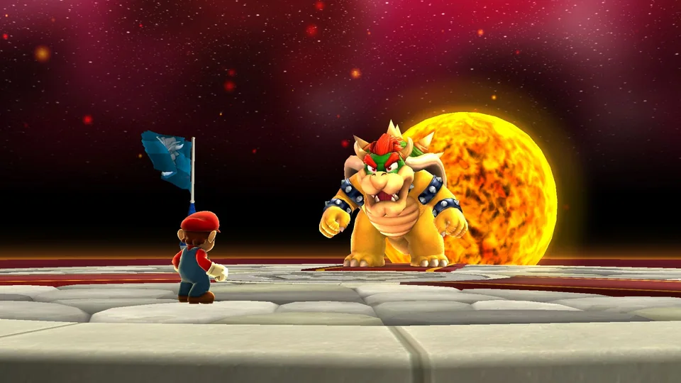 Super Mario Galaxy 2 (Nintendo Switch) screenshot: stylized 3d, third-person, no outlines, soft gradient (character, cutscene)