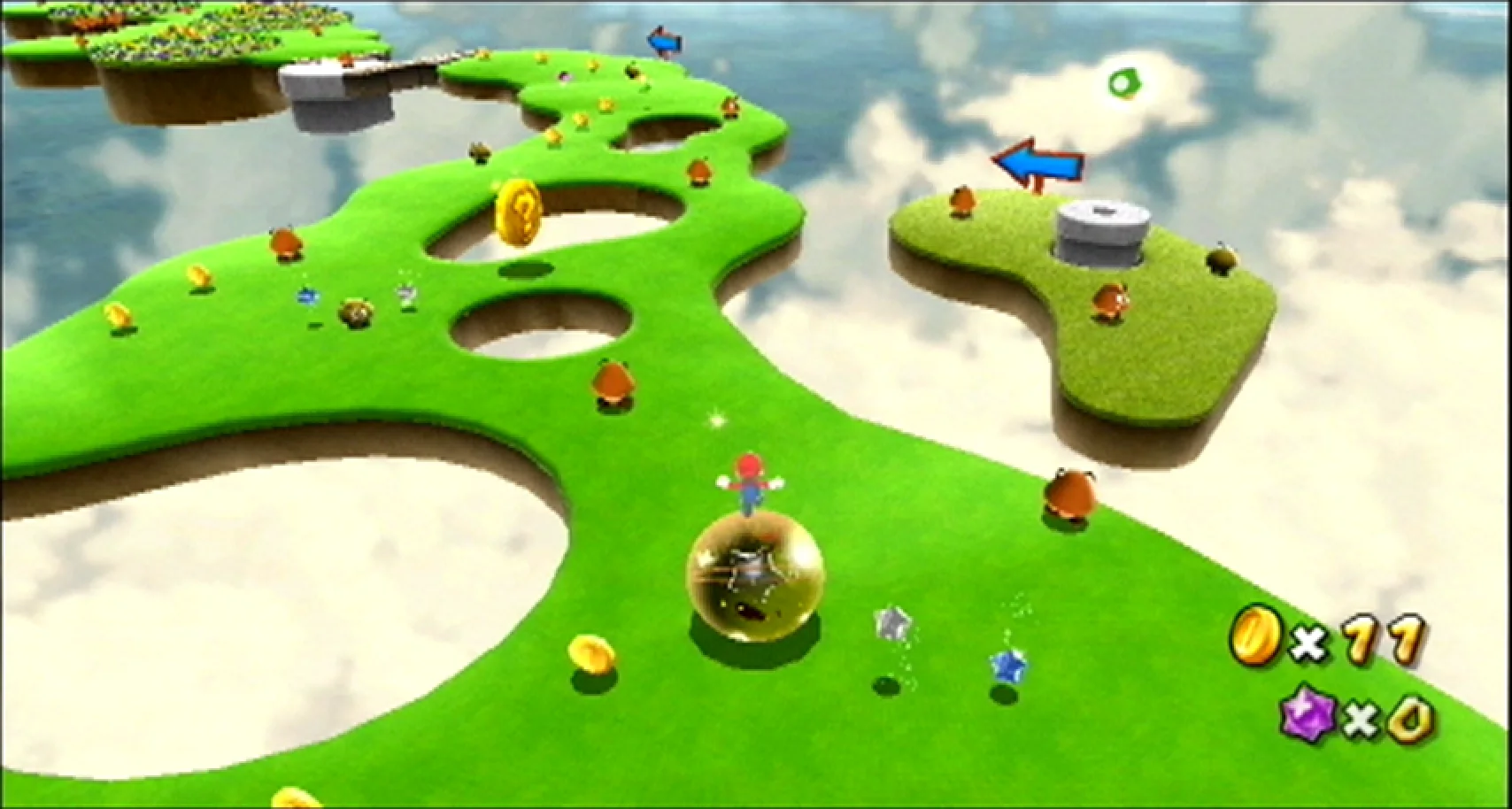 Super Mario Galaxy screenshot: stylized 3d, third-person, no outlines, soft gradient (environment)