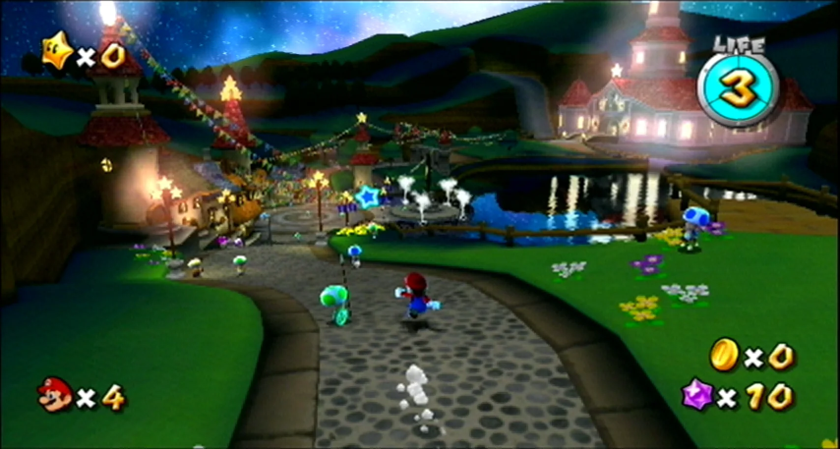 Super Mario Galaxy screenshot: stylized 3d, third-person, no outlines, soft gradient (environment)