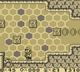 Super Mario Land 2: 6 Golden Coins screenshot: pixel art, side-scrolling, black outlines, flat / unlit (environment)