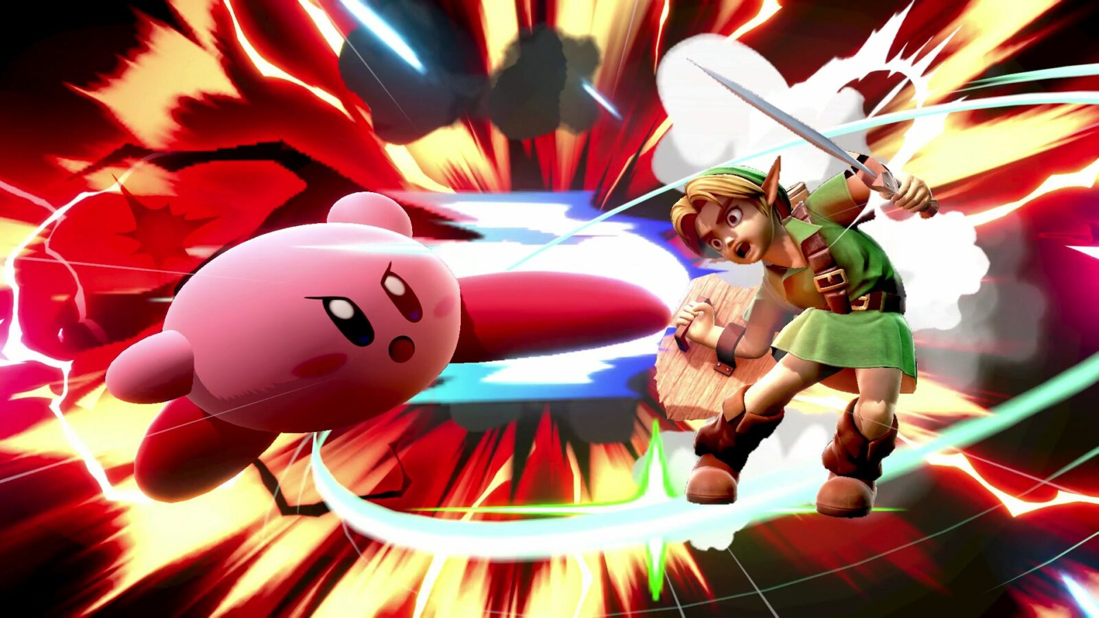 Super Smash Bros. Ultimate screenshot: stylized 3d, side-scrolling, no outlines, soft gradient (character, combat)