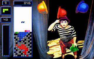 Super Tetris screenshot: pixel art, fixed camera, no outlines, dithered shading (ui / menu)