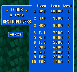 Super Tetris 2 + Bombliss screenshot: pixel art, fixed camera, colored outlines, dithered shading (ui / menu)