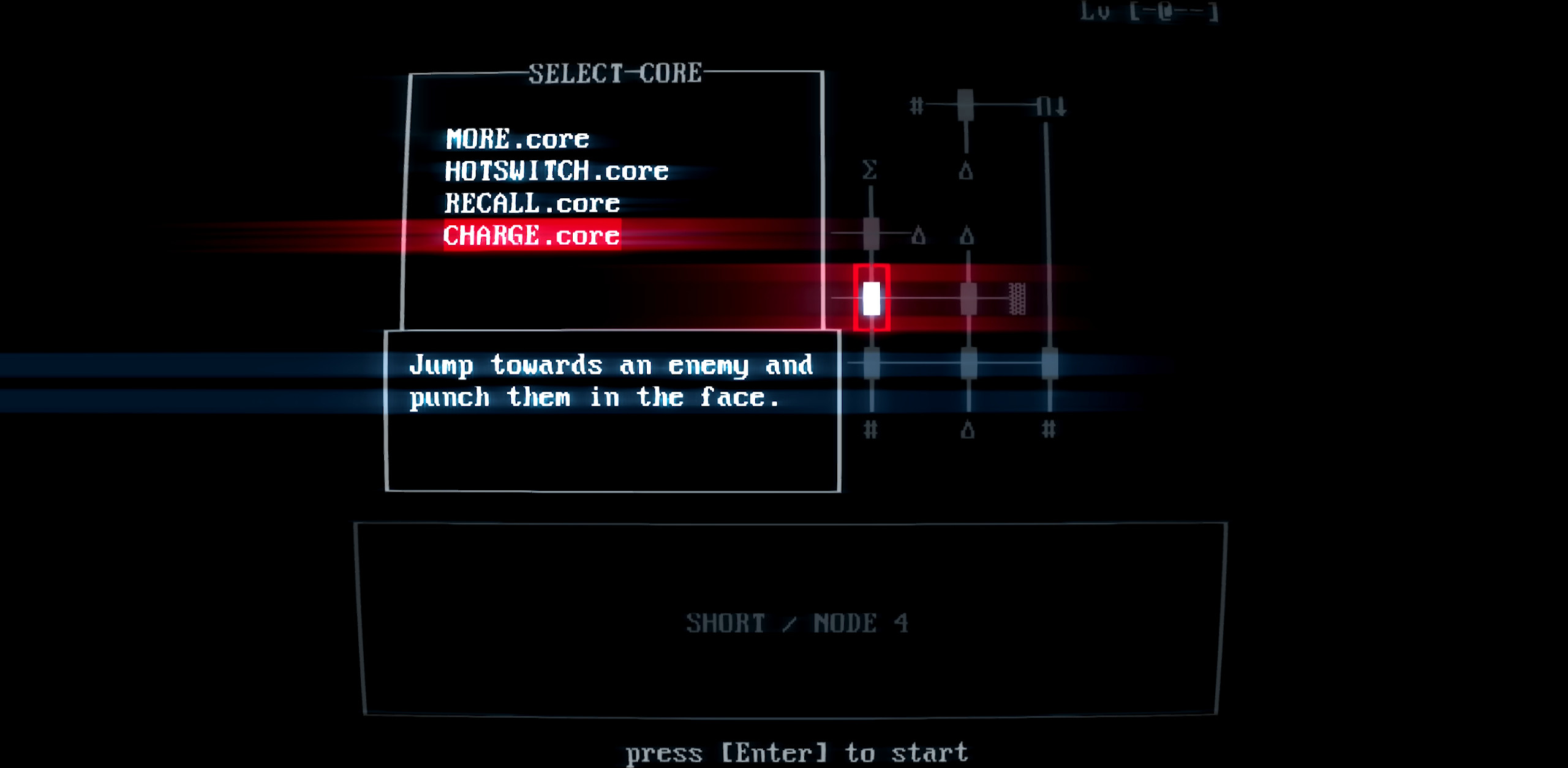 SUPERHOT: MIND CONTROL DELETE screenshot: low-poly, minimalist, first-person, no outlines, soft gradient (ui / menu)