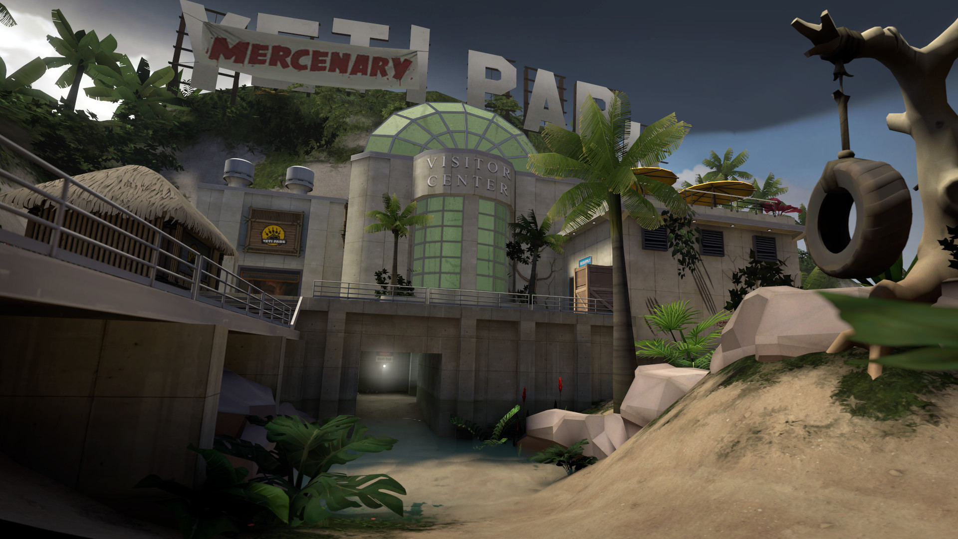 Team Fortress 2 screenshot: stylized 3d, first-person, no outlines, soft gradient (environment)
