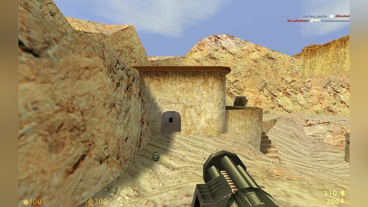 Team Fortress Classic screenshot: low-poly, first-person, no outlines, baked lighting (environment)